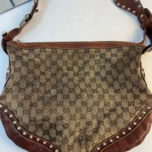 Gucci Pelham Web Hobo Studded GG Canvas Medium - Picture 3 of 12